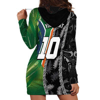 Custom Aotearoa South Africa Rugby Freedom Cup Hoodie Dress Maori Silver Fern Art and Sporty Flag SA - Wonder Print Shop