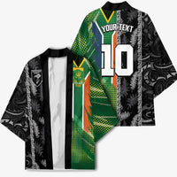 Custom Aotearoa South Africa Rugby Freedom Cup Kimono Maori Silver Fern Art and Sporty Flag SA - Wonder Print Shop