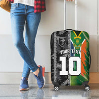 Custom Aotearoa South Africa Rugby Freedom Cup Luggage Cover Maori Silver Fern Art and Sporty Flag SA - Wonder Print Shop
