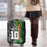 Custom Aotearoa South Africa Rugby Freedom Cup Luggage Cover Maori Silver Fern Art and Sporty Flag SA - Wonder Print Shop