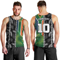 Custom Aotearoa South Africa Rugby Freedom Cup Men Tank Top Maori Silver Fern Art and Sporty Flag SA - Wonder Print Shop