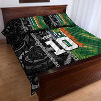 Custom Aotearoa South Africa Rugby Freedom Cup Quilt Bed Set Maori Silver Fern Art and Sporty Flag SA - Wonder Print Shop
