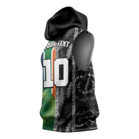 Custom Aotearoa South Africa Rugby Freedom Cup Sleeveless Hoodie Maori Silver Fern Art and Sporty Flag SA - Wonder Print Shop