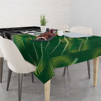 Custom Aotearoa South Africa Rugby Freedom Cup Tablecloth Maori Silver Fern Art and Sporty Flag SA - Wonder Print Shop