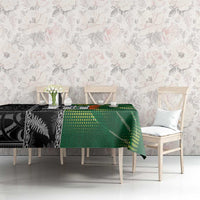 Custom Aotearoa South Africa Rugby Freedom Cup Tablecloth Maori Silver Fern Art and Sporty Flag SA - Wonder Print Shop