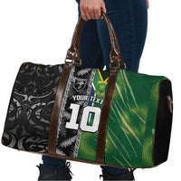 Custom Aotearoa South Africa Rugby Freedom Cup Travel Bag Maori Silver Fern Art and Sporty Flag SA - Wonder Print Shop