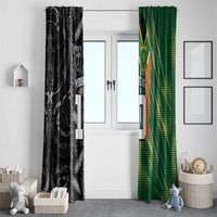 Custom Aotearoa South Africa Rugby Freedom Cup Window Curtain Maori Silver Fern Art and Sporty Flag SA - Wonder Print Shop