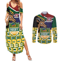 South Africa Rugby Couples Matching Summer Maxi Dress and Long Sleeve Button Shirt Go Bokke-Amabokoboko Spirit - Wonder Print Shop