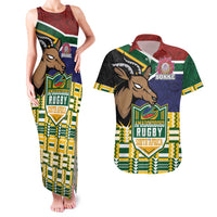 South Africa Rugby Couples Matching Tank Maxi Dress and Hawaiian Shirt Go Bokke-Amabokoboko Spirit - Wonder Print Shop