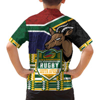 South Africa Rugby Family Matching Long Sleeve Bodycon Dress and Hawaiian Shirt Go Bokke-Amabokoboko Spirit - Wonder Print Shop