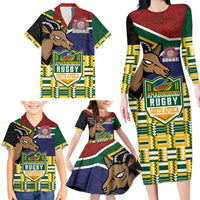 South Africa Rugby Family Matching Long Sleeve Bodycon Dress and Hawaiian Shirt Go Bokke-Amabokoboko Spirit - Wonder Print Shop