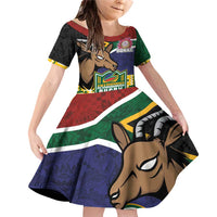 South Africa Rugby Family Matching Off Shoulder Short Dress and Hawaiian Shirt Go Bokke-Amabokoboko Spirit - Wonder Print Shop