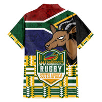 South Africa Rugby Family Matching Off Shoulder Short Dress and Hawaiian Shirt Go Bokke-Amabokoboko Spirit - Wonder Print Shop