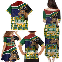 South Africa Rugby Family Matching Puletasi and Hawaiian Shirt Go Bokke-Amabokoboko Spirit - Wonder Print Shop