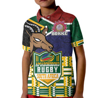 South Africa Rugby Kid Polo Shirt Go Bokke-Amabokoboko Spirit - Wonder Print Shop