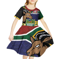 South Africa Rugby Kid Short Sleeve Dress Go Bokke-Amabokoboko Spirit - Wonder Print Shop