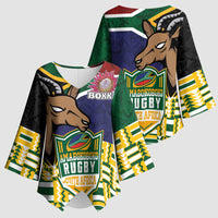 South Africa Rugby Kimono Sleeve Blouse Go Bokke-Amabokoboko Spirit - Wonder Print Shop