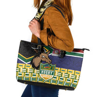 South Africa Rugby Leather Tote Bag Go Bokke-Amabokoboko Spirit - Wonder Print Shop