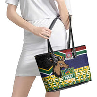 South Africa Rugby Leather Tote Bag Go Bokke-Amabokoboko Spirit - Wonder Print Shop