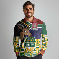 South Africa Rugby Long Sleeve Polo Shirt Go Bokke-Amabokoboko Spirit - Wonder Print Shop