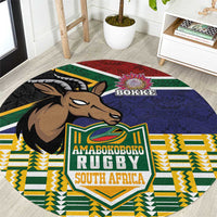 South Africa Rugby Round Carpet Go Bokke-Amabokoboko Spirit - Wonder Print Shop