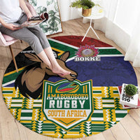 South Africa Rugby Round Carpet Go Bokke-Amabokoboko Spirit - Wonder Print Shop