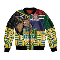 South Africa Rugby Sleeve Zip Bomber Jacket Go Bokke-Amabokoboko Spirit - Wonder Print Shop