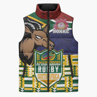 South Africa Rugby Sleeveless Puffer Jacket Go Bokke-Amabokoboko Spirit - Wonder Print Shop