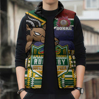 South Africa Rugby Sleeveless Puffer Jacket Go Bokke-Amabokoboko Spirit - Wonder Print Shop