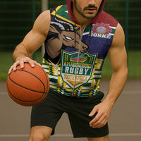 South Africa Rugby Sleeveless Zip Hoodie Go Bokke-Amabokoboko Spirit - Wonder Print Shop