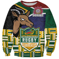 South Africa Rugby Sweatshirt Go Bokke-Amabokoboko Spirit - Wonder Print Shop