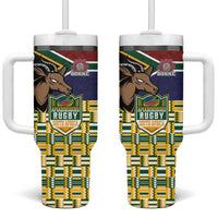 South Africa Rugby Tumbler With Handle Go Bokke-Amabokoboko Spirit - Wonder Print Shop