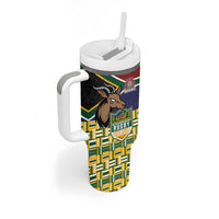 South Africa Rugby Tumbler With Handle Go Bokke-Amabokoboko Spirit - Wonder Print Shop