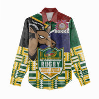 South Africa Rugby Women Casual Shirt Go Bokke-Amabokoboko Spirit - Wonder Print Shop
