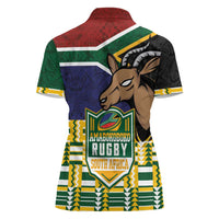South Africa Rugby Women Polo Shirt Go Bokke-Amabokoboko Spirit - Wonder Print Shop