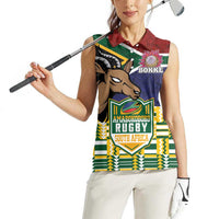 South Africa Rugby Women Sleeveless Polo Shirt Go Bokke-Amabokoboko Spirit - Wonder Print Shop
