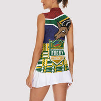 South Africa Rugby Women Sleeveless Polo Shirt Go Bokke-Amabokoboko Spirit - Wonder Print Shop