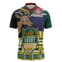 South Africa Rugby Zipper Polo Shirt Go Bokke-Amabokoboko Spirit - Wonder Print Shop