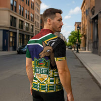 South Africa Rugby Zipper Polo Shirt Go Bokke-Amabokoboko Spirit - Wonder Print Shop