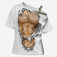 Viking Art Cross Shoulder Shirt Tattoo Reveal Effect