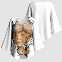 Viking Art Kimono Sleeve Blouse Tattoo Reveal Effect