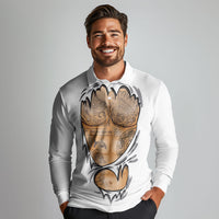 Viking Art Long Sleeve Polo Shirt Tattoo Reveal Effect