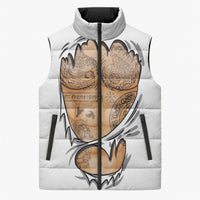 Viking Art Sleeveless Puffer Jacket Tattoo Reveal Effect