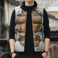 Viking Art Sleeveless Puffer Jacket Tattoo Reveal Effect