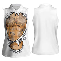Viking Art Women Sleeveless Polo Shirt Tattoo Reveal Effect