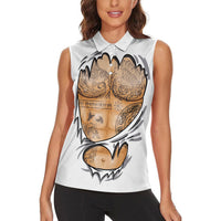 Viking Art Women Sleeveless Polo Shirt Tattoo Reveal Effect