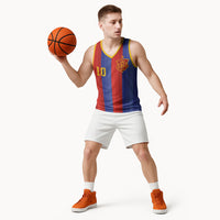 Spain 2026 Football Custom Basketball Jersey La Roja x Blaugrana