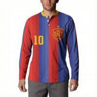Spain 2026 Football Custom Button Sweatshirt La Roja x Blaugrana