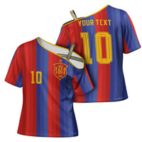 Spain 2026 Football Custom Cross Shoulder Shirt La Roja x Blaugrana