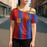 Spain 2026 Football Custom Cross Shoulder Shirt La Roja x Blaugrana